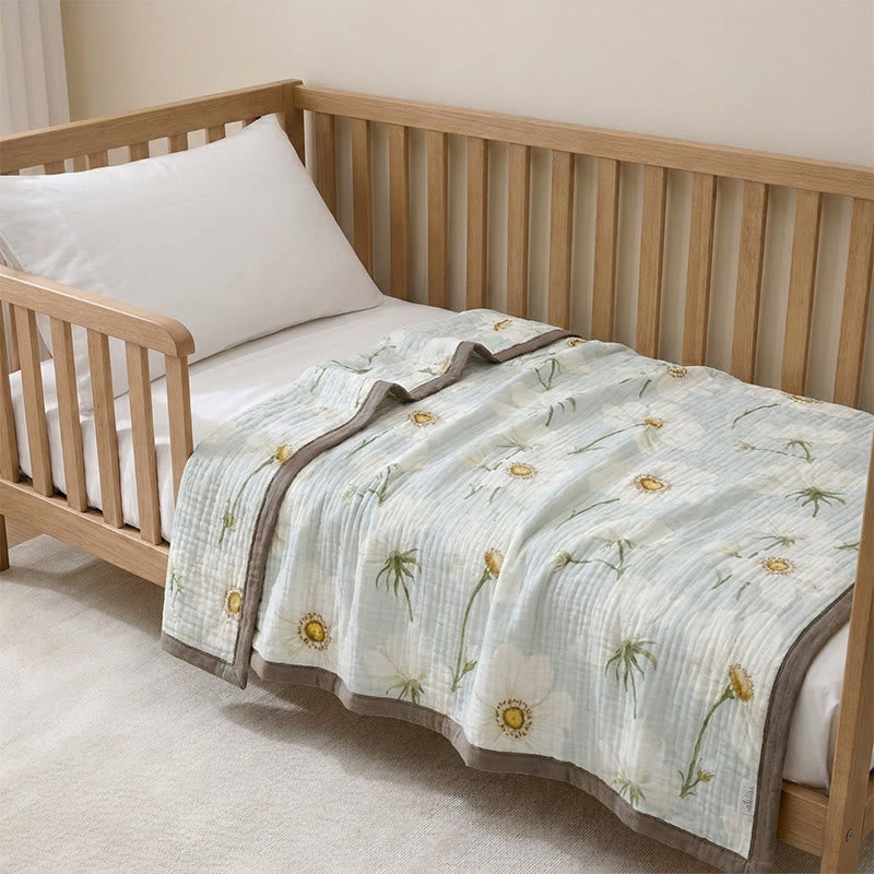 Soft Ivory Sunflower Cotton Blanket - image 5