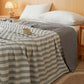 Textured Plaid Woven Bedspread with Scalloped Edge - Grey - 79" × 91" - image 6