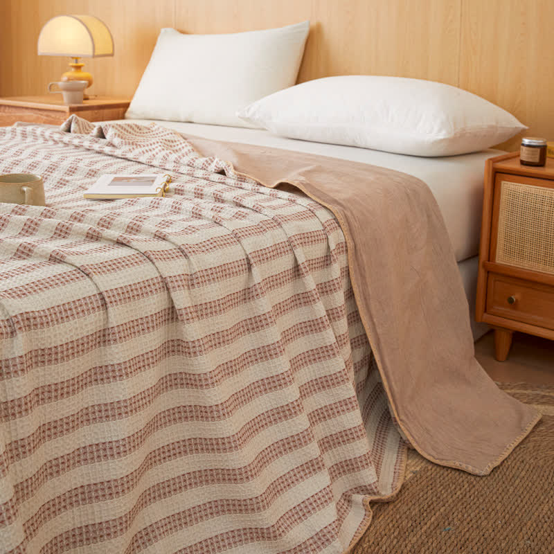 Textured Plaid Woven Bedspread with Scalloped Edge - Coffee - 79" × 91" - image 24