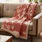 Red Ginkgo Leaf Pattern Cotton Blanket - image 9