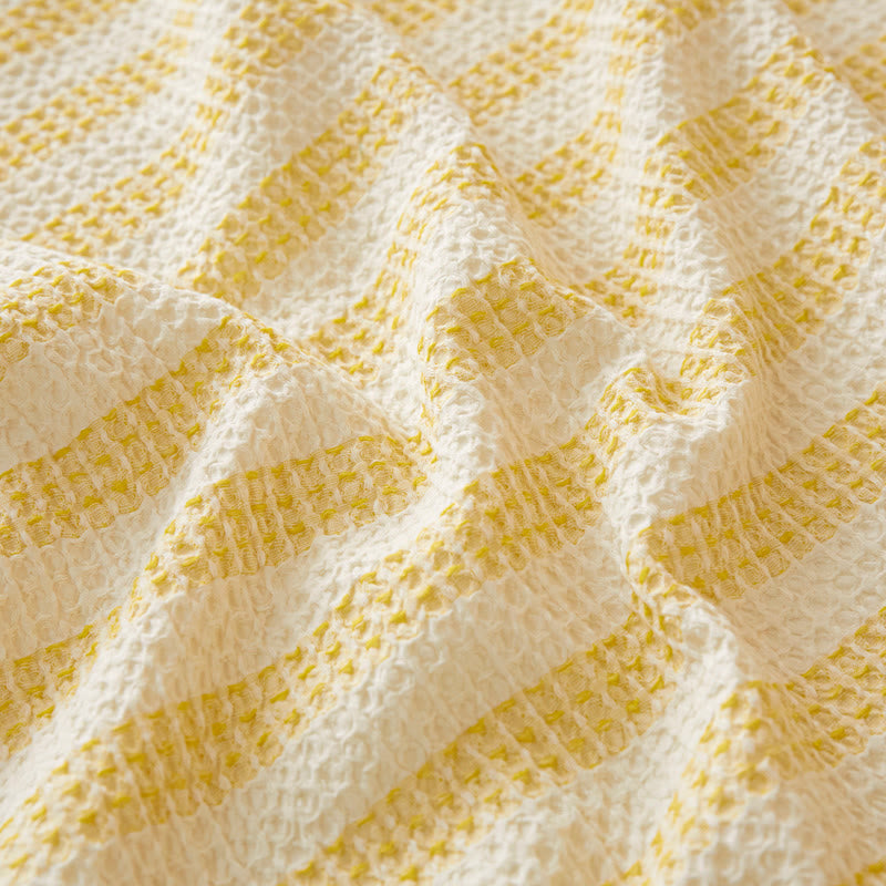 Textured Plaid Woven Bedspread with Scalloped Edge - image 15