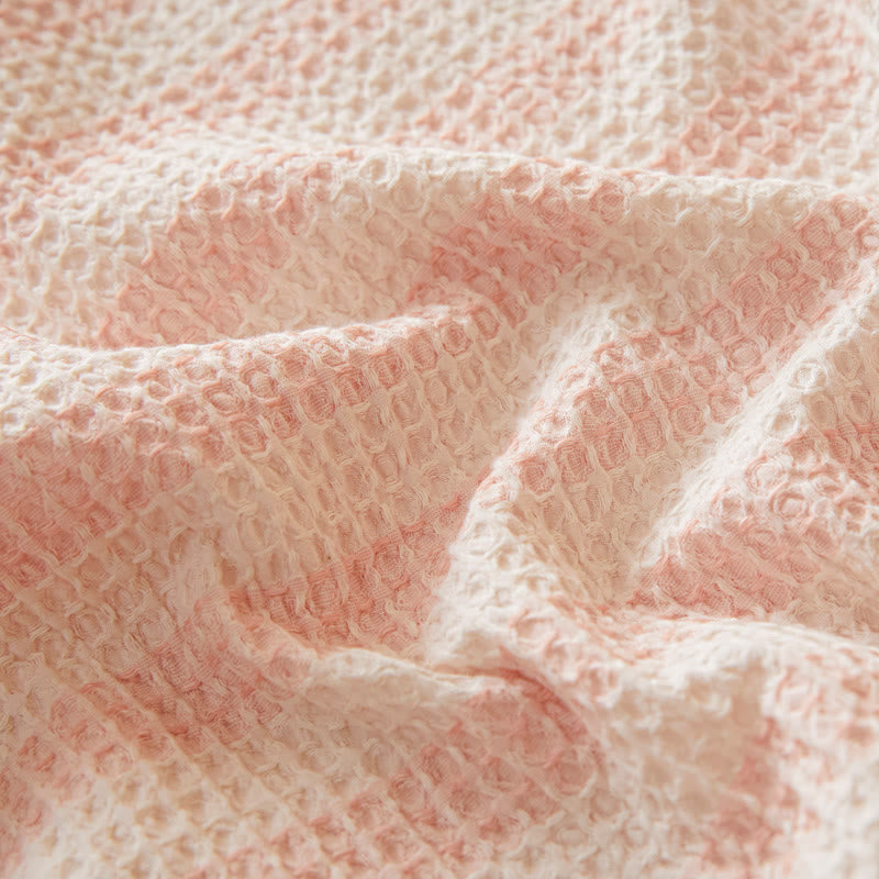 Textured Plaid Woven Bedspread with Scalloped Edge - image 21