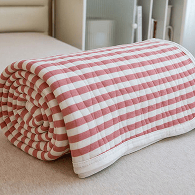 Blush Stripe Quilted Cotton Summer Quilt - image 0