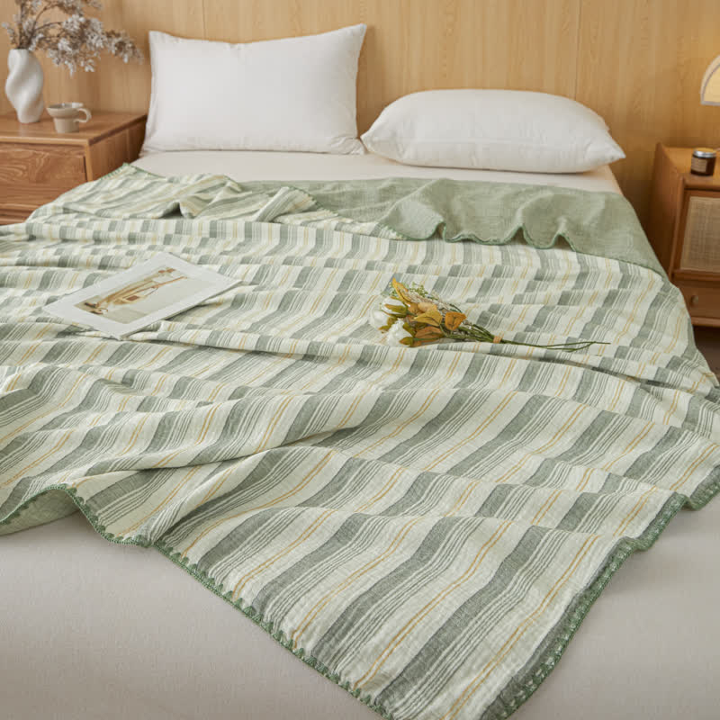 Soft Stripe Reversible Cotton Bedspread - image 7