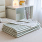 Blush Stripe Quilted Cotton Summer Quilt - Green - 79" × 91" - image 8