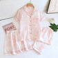 Watercolor 3-Piece Cotton Gauze Pajama Set - Pink - XL - image 2