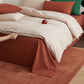 Washed Cotton French Blue Stripe Bedding Set - Red - King - Fitted Sheet - image 3