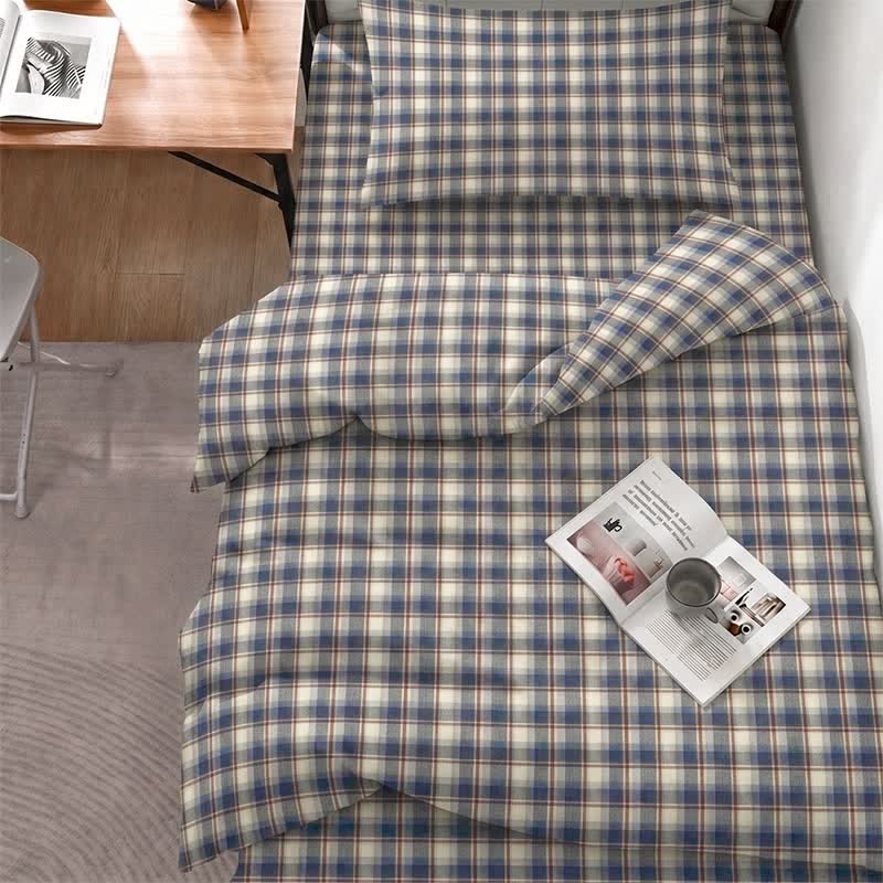 Pastel Plaid Twin XL Dorm Bedding Set - Twin XL - Dark Blue Plaid - 5-Piece Complete Set - image 11
