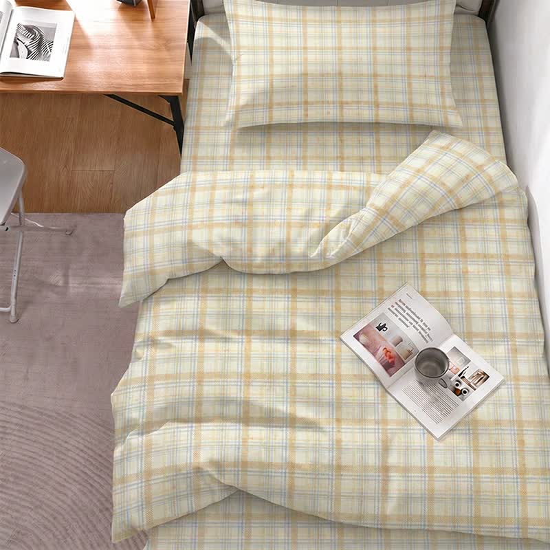 Thick Thin Plaid Dorm Bedding Set - image 1