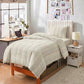 Minimalist Fine Stripe Neutral College Bedding Set - image 9