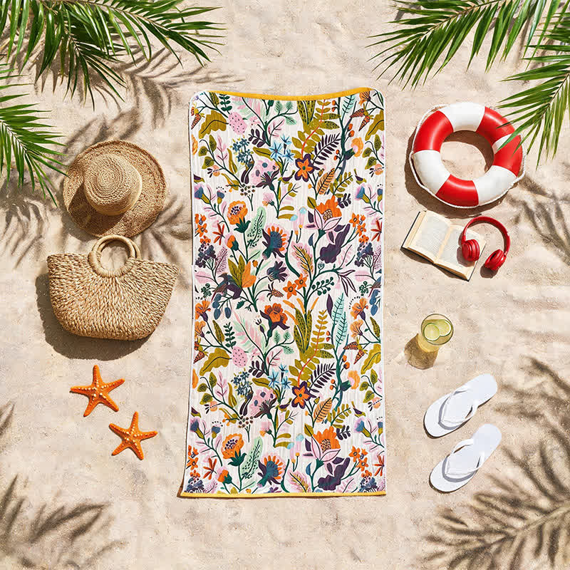 Floral 4-Layer Muslin Cotton Beach & Bath Towel - image 1