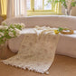 Cotton Waffle Weave Bath Towel with Ruffle Trim - image 1