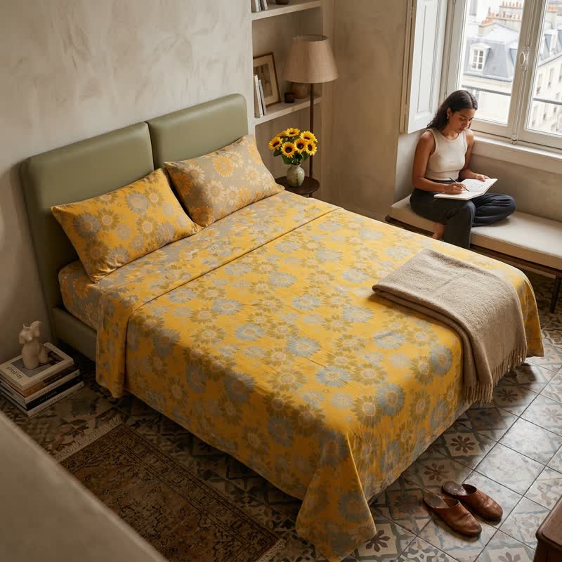 Sunflower Garden Cotton Gauze Bedspread - image 2