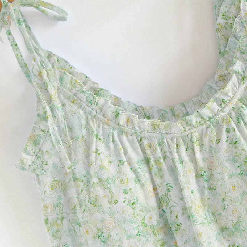 Rose Floral Spaghetti Strap Loungewear - image 3