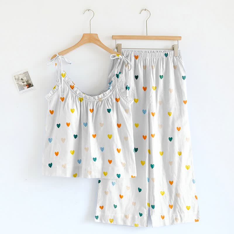 Sweetheart Print Spaghetti Strap Loungewear - image 1