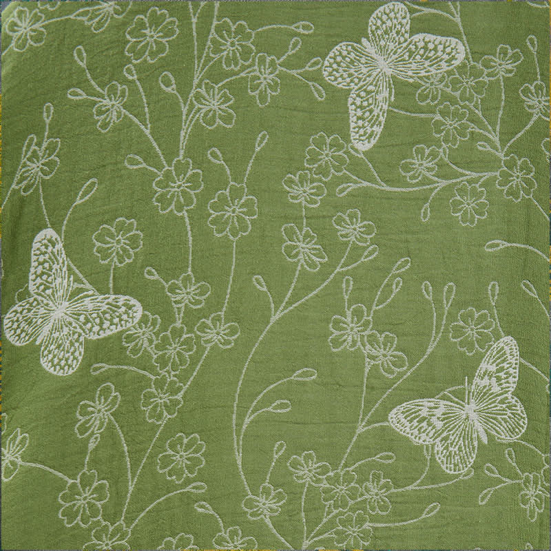Olive Botanical Butterfly Kimono Bathrobe - image 6