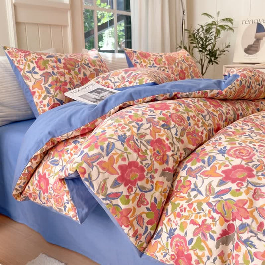 Cottage Floral Cotton Double Gauze Bedding Set - Multicolor - 20" x 37" - 2PCS Pillowcases - image 0
