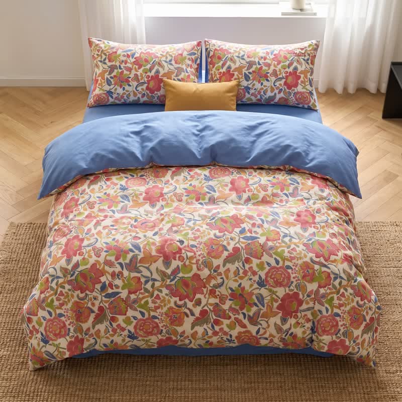 Cottage Floral Cotton Double Gauze Bedding Set - image 3