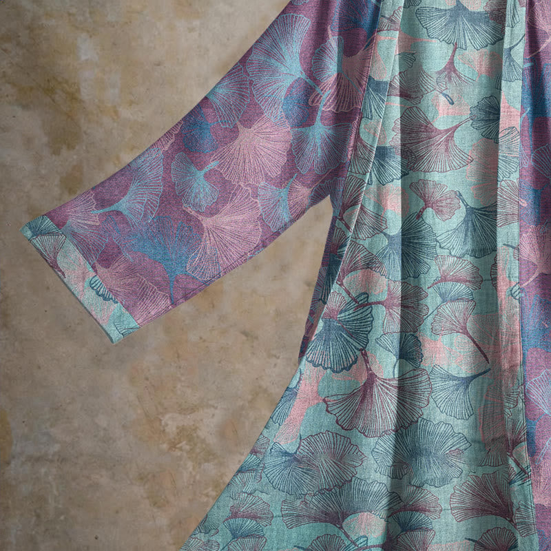 Dreamy Ginkgo Leaf Cotton Kimono Robe - image 7