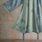 Sage Blue Floral Cotton Kimono Robe - image 4