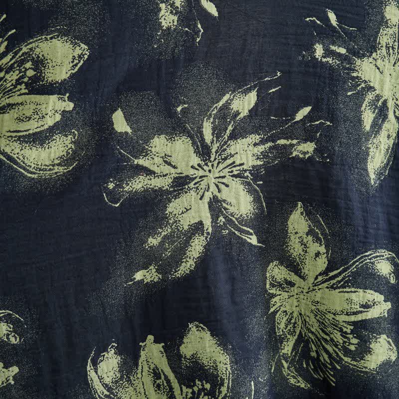 Botanical Nocturne Floral Cotton Lounge Dress - image 1