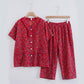 Plus Size Ruffle Trim Cropped Capri Loungewear Set - image 5