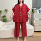 Plus Size Ruffle Trim Cropped Capri Loungewear Set - image 2