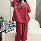 Plus Size Floral Cropped Capris Pants Loungewear - image 1