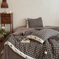 Cozy Khaki Gingham Quilt  with Puppy Embroidery - image 1
