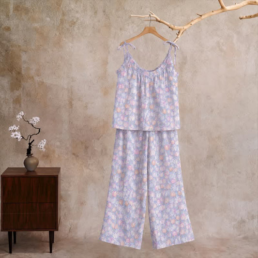 Tulip Tie Strap Cami Lounge Set - Blue - XL - image 0