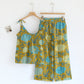Retro Peony Cotton Cami Loungewear Set - Green & Blue - XL - image 12