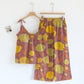 Retro Peony Cotton Cami Loungewear Set - Purple & Yellow - XL - image 20