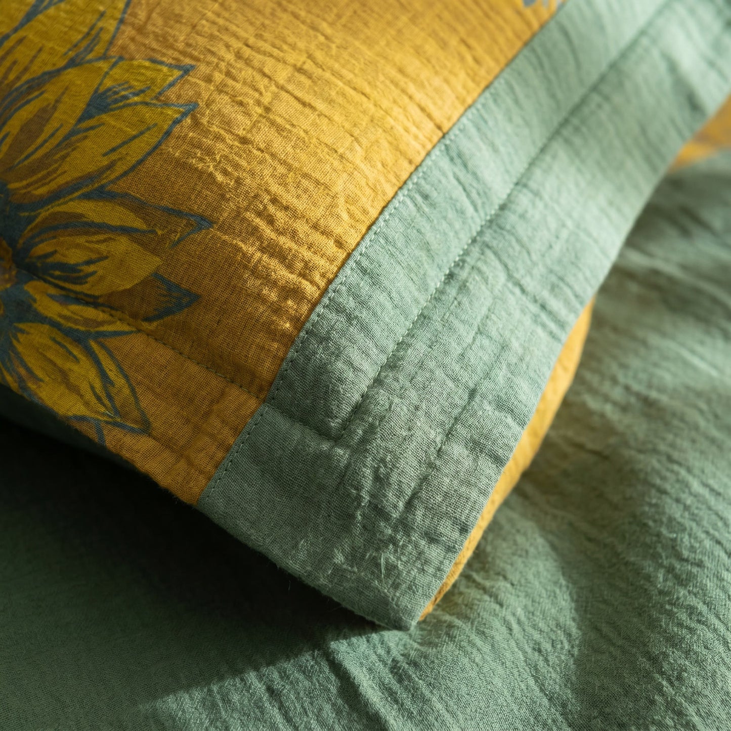 Vintage Sunflower Cotton Gauze Bedding Set - image 25
