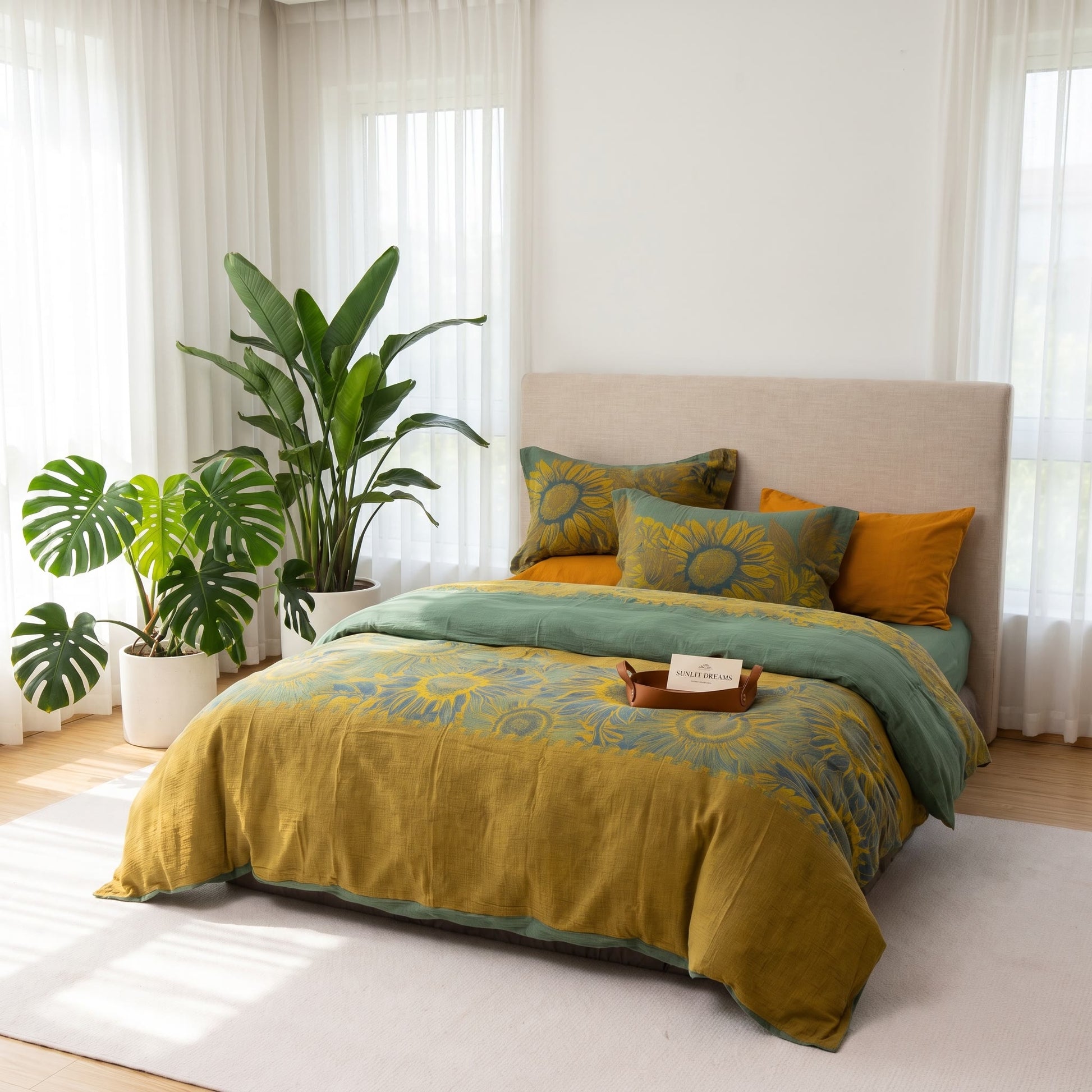 Vintage Sunflower Cotton Gauze Bedding Set - image 22