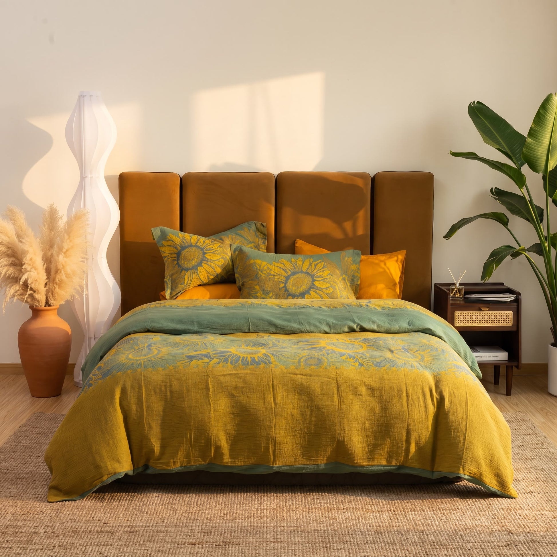 Vintage Sunflower Cotton Gauze Bedding Set - image 24