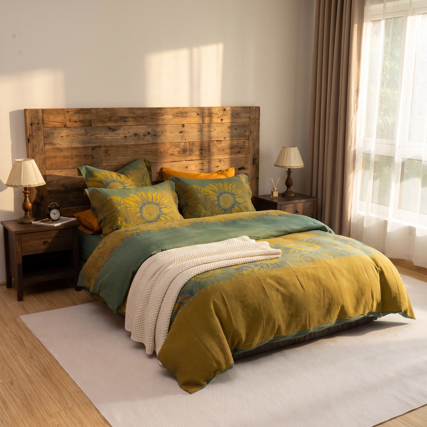 Vintage Sunflower Cotton Gauze Bedding Set - image 20