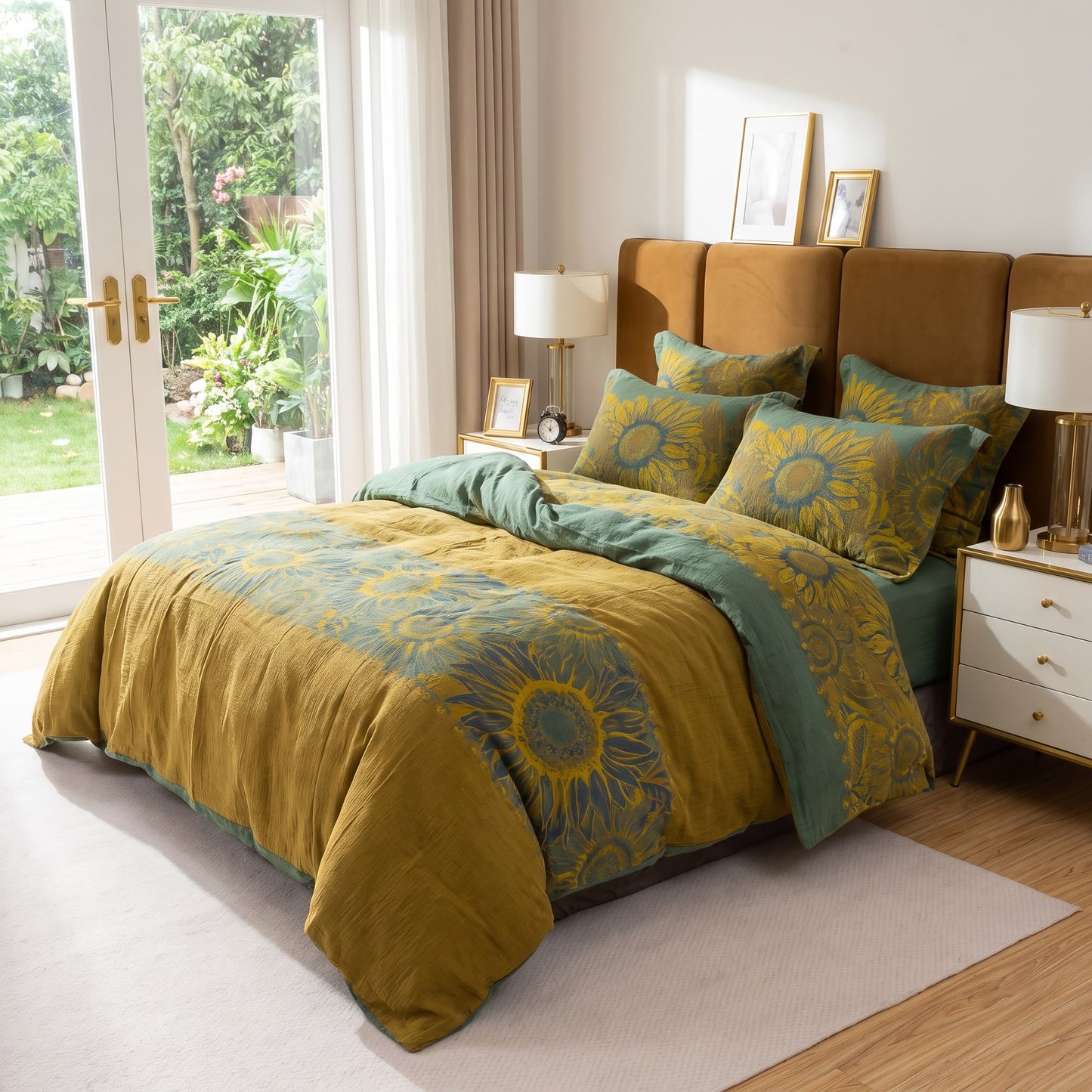 Vintage Sunflower Cotton Gauze Bedding Set - image 23