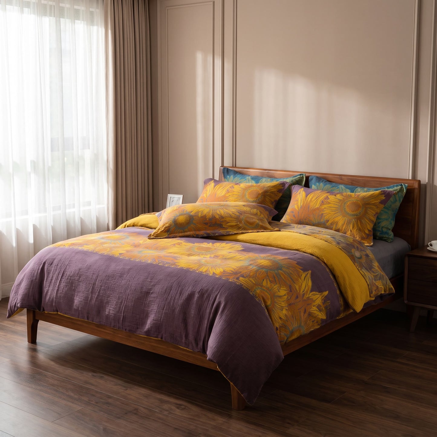 Vintage Sunflower Cotton Gauze Bedding Set - image 11