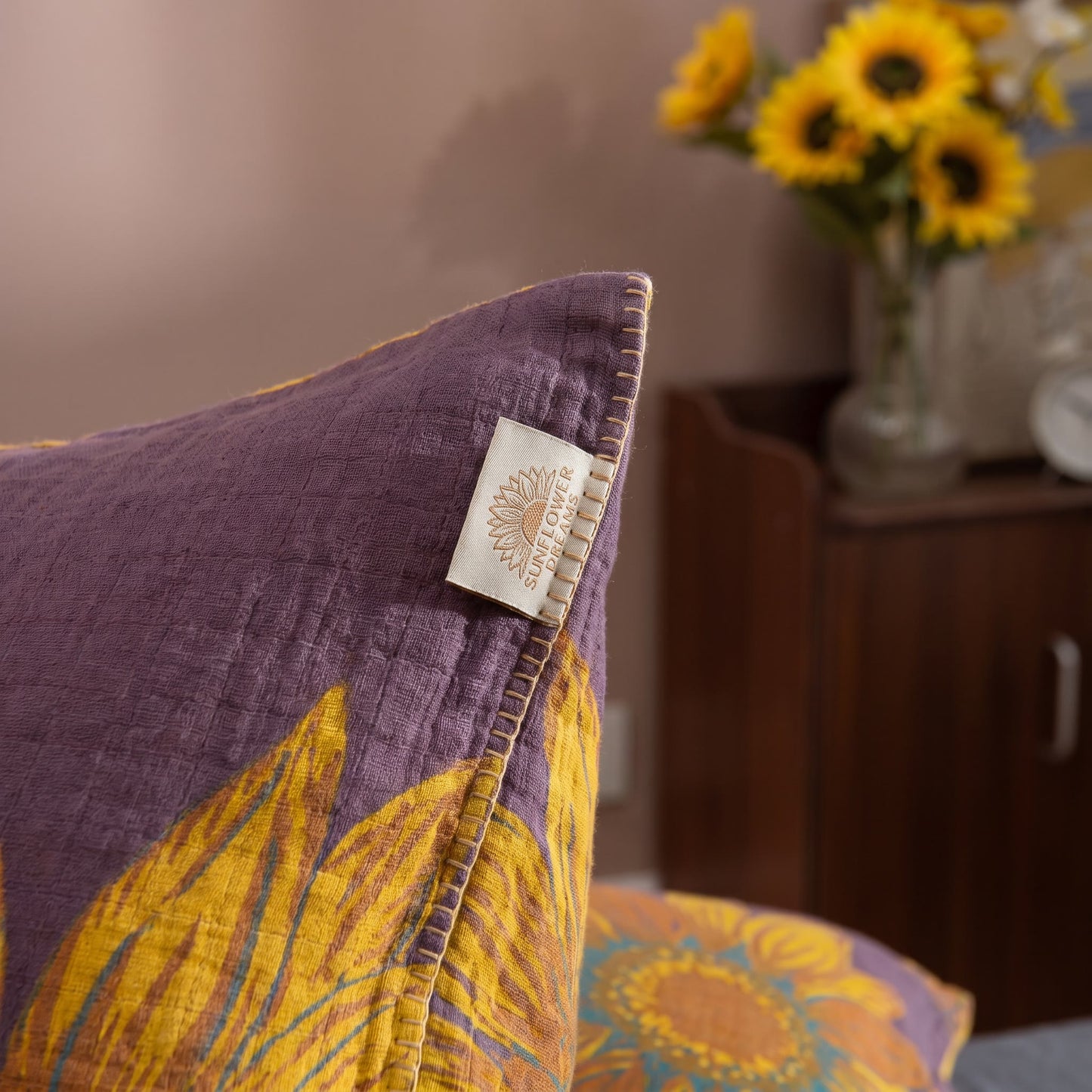 Vintage Sunflower Cotton Gauze Bedding Set - image 16