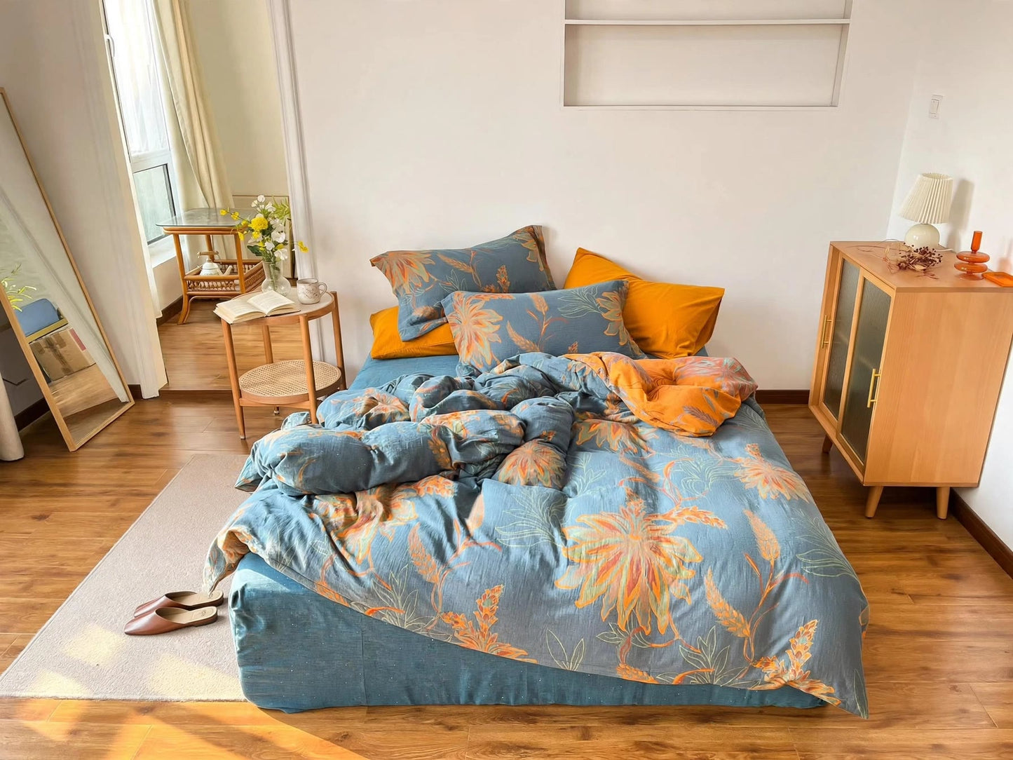 Vintage Floral Cotton Gauze Bedding Set - image 2