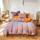 Vintage Floral Cotton Gauze Bedding Set - Purple - Queen - image 6