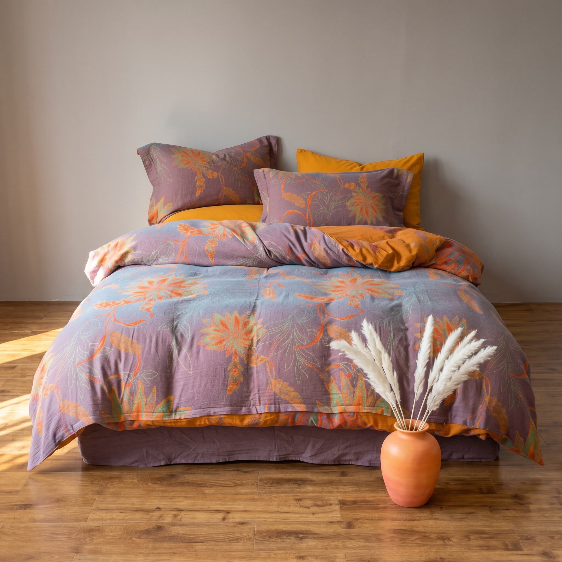 Vintage Floral Cotton Gauze Bedding Set - image 9