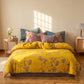 Vintage Ginkgo Leaf Cotton Bedding Set - Yellow - Queen - image 7