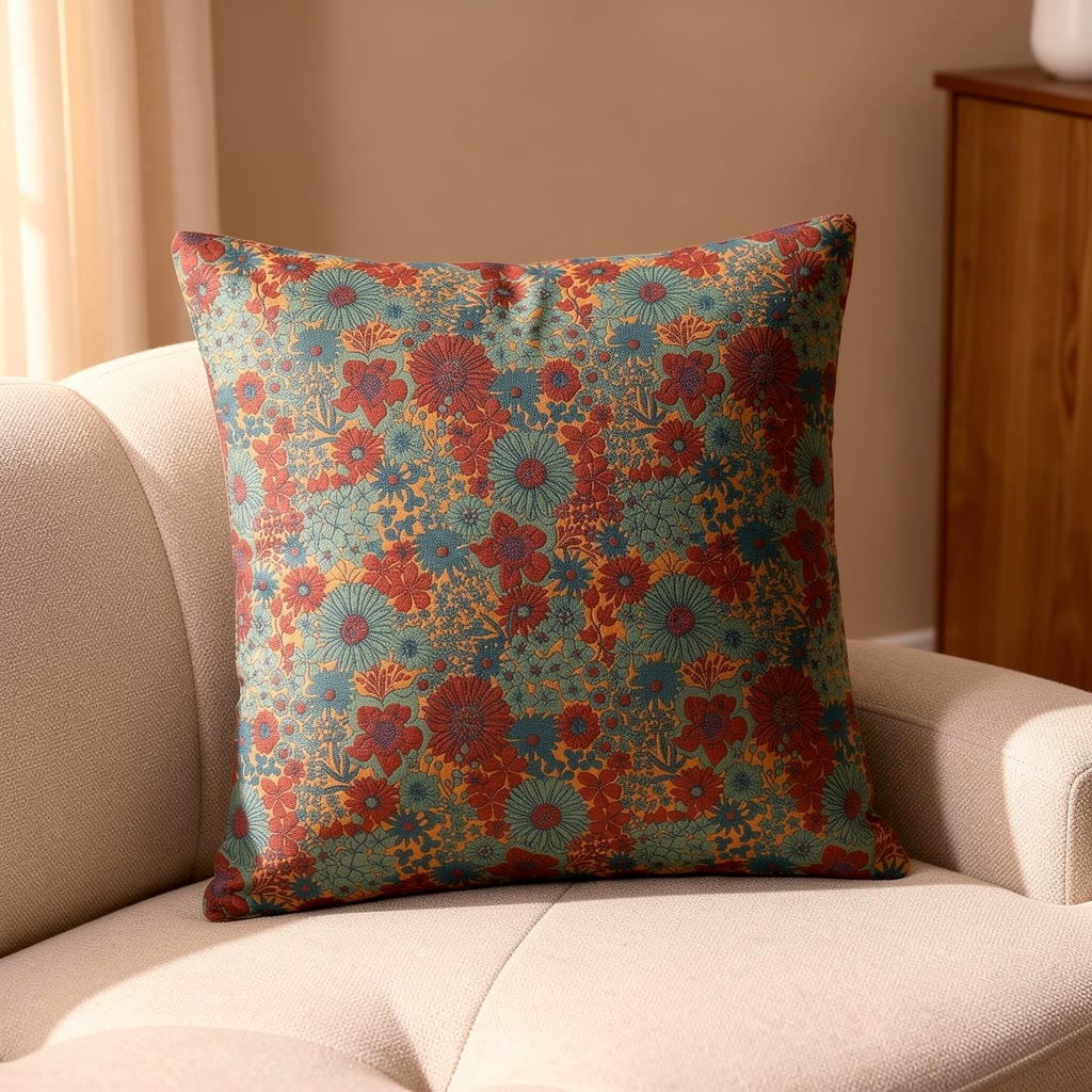 Vintage Floral Cotton Gauze Pillow - image 2