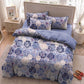 Blue Mosaic Floral Cotton Gauze Bedding Set - image 3