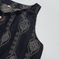 Vintage Navy Blue Geometric Cotton Nightdress - image 3