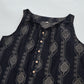 Vintage Navy Blue Geometric Cotton Nightdress - image 2