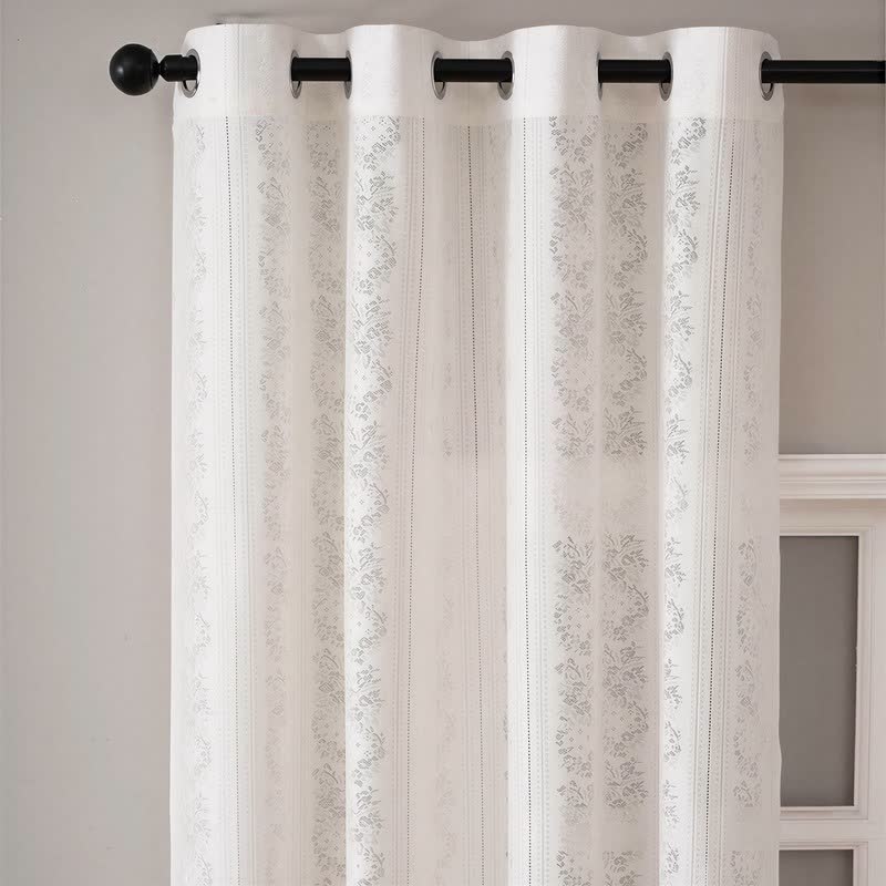 Vertical Stripe Light Filtering Grommet Window Drape - image 3