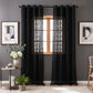 Vertical Stripe Light Filtering Grommet Window Drape - Black - 55"W x 102"L - image 9