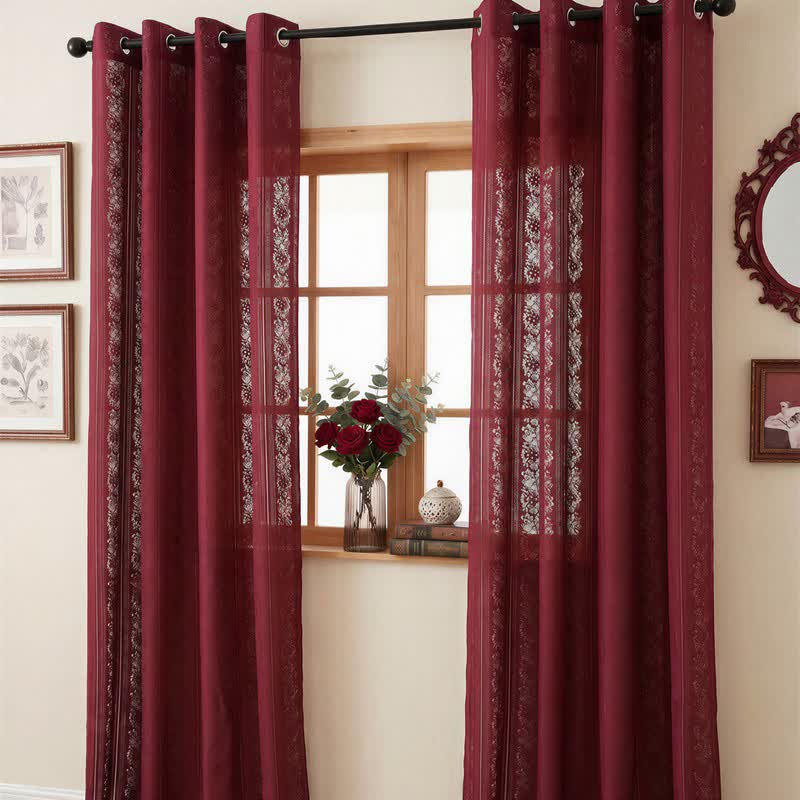 Vertical Stripe Light Filtering Grommet Window Drape - image 12
